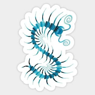 Dark & Light Blue Centipede Sticker